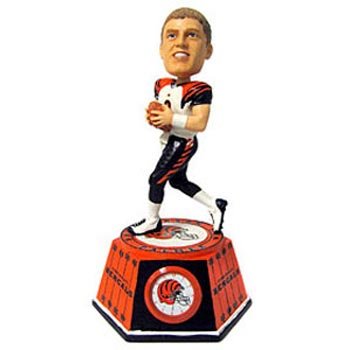 Forever Collectibles NFL Cincinnati Bengals Mens Cincinnati Bengals Carson Palmer Bobblehead Clock, Team Colors One Size
