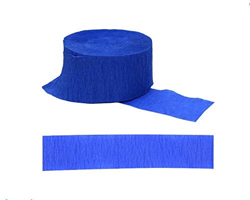 DENNECREPE Blue Crepe Paper Streamers 2 Rolls 145 ft Total - Made in USA