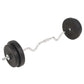 vidaXL Barbell Dumbbell Set 66.1 lb - Versatile, Adjustable, Secure Workout Weights with Cement Plates and Steel Bars - For Home