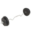 vidaXL Barbell Dumbbell Set 66.1 lb - Versatile, Adjustable, Secure Workout Weights with Cement Plates and Steel Bars - For Home