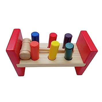 Montymaestro  Wooden Peg Hammer(Strikes The Wooden | Activity Toy For Kids | Montessori Game For Kids | Early Educational Toy F