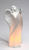 ATD Festive Porcelain Night Light - Angel Holding Butterfly Design - White
