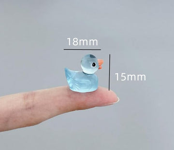 100pcs Luminous Mini Ducks,15 mm Dollhouse D  cor Resin Ducks Glow in The Dark for Aquarium Decor Micro Fairy Garden Landscape H