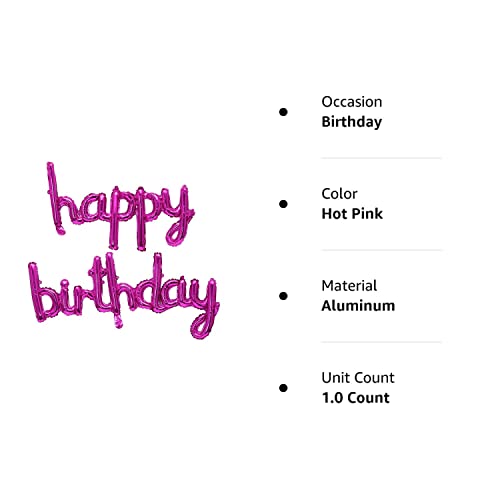 Happy Birthday Balloons Banner 16 Inch Hanging Birthday Balloons 3D Silver Foil Cursive Script Letter Balloons For Kids And Adul