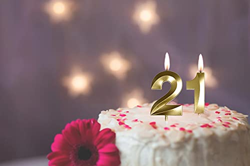 21st Birthday Candles,Gold Number 21 &12 Cake Topper for Birthday Decorations Party Decoration