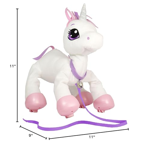 Commonwealth Peppy Pets Unicorn Plush Toy, White, Model A-243501, Soft Plush Material