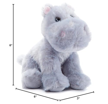 The Petting Zoo Hippo Stuffed Animal Plushie, Gifts For Kids, Wild Onez Babiez Zoo Animals, Hippo Plush Toy 6 Inches