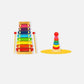 Subimouiq 2 In 1 Combo Set  EcoFriendly Xylophone 8 Node Big Size & Colorful Ring Stacker  Creative Play MultiColor Educatio