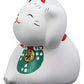Ebros Japanese Good Luck And Fortune Charm Beckoning Cat Maneki Neko With Baby Bib Miniature Ceramic Figurine 2.5' Tall Welcoming Lucky Cats Symbol (White Maneki Neko)
