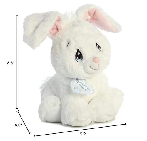 Aurora® Floppy Bunny Stuffed Animal - White 8.5" - Polyester - Cherished Memories