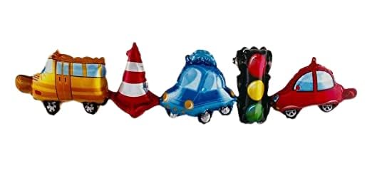 PartyToko transport foil balloons Theme Birthday Decoration Garland Balloon Set of 5pcs