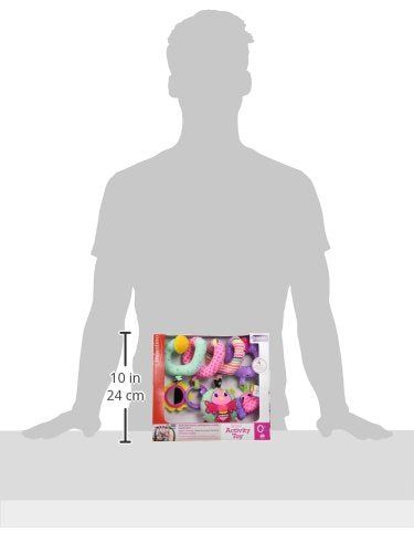 Infantino Stretch & Spiral Activity Toy - Textured Play Activity Toy For Sensory Exploration And Engagement, Ages 0 And Up, Pink Farm, 1 Count (Pack Of 1)