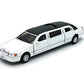 Kinsmart 1/38 Scale Diecast 1999 Lincoln Town Car Stretch Limousine In Color White