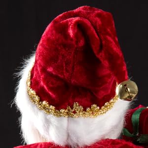 Uten 12'' Santa Claus Decorations, Christmas Standing Figurine Ornaments With Gifts Bag And Socks For New Year Christmas Decorat