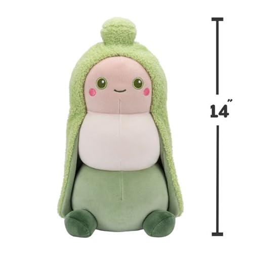 Living on the Veg Plush Toy - 14" Recycled Polyester Green PeacePods Sandra - Collectible from Squishmallows
