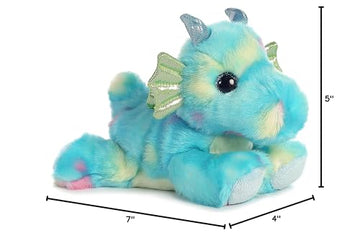 Aurora® Vibrant Bright Fancies™ Sprinkles Dragon™ Stuffed Animal - Eye-Catching Fun - Delightful Cuddles - Blue 7 Inches