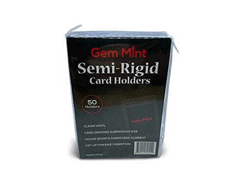 50ct Semi Rigid Card Holders - #1 - Grading Submission Size 3 5/16 x 4 7/8 - Gem Mint Supplies
