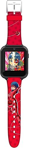 Miraculous Kids Interactive Smartwatch – Touchscreen Watch 10 Changeable Faces, Step Counter, Games, Selfie Cam, Alarm & Timer, Durable Silicone Straps – Fits Wrists 5.5'-8.0'