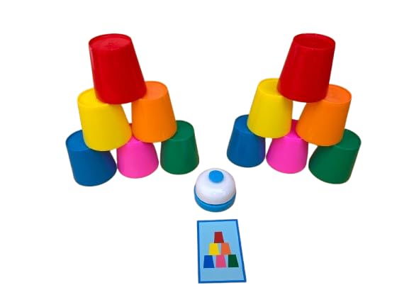 Spirahomes Stacking Cups Activity Toy, Multicolor, 6 Pieces, Develops Motor and Reasoning Skills, for Babies and Preschool
