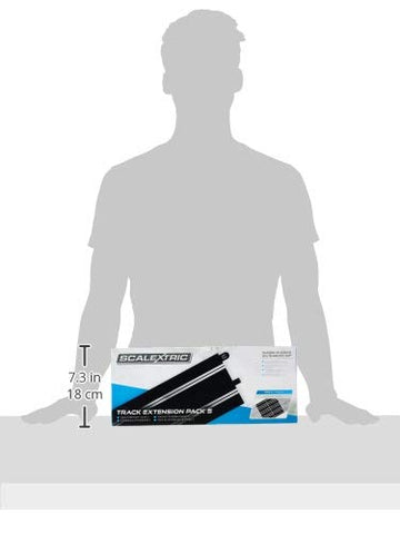 Scalextric Extension Pack 5 1:32 Scale Standard Straights X 8 C8554 Slot Car Track, White