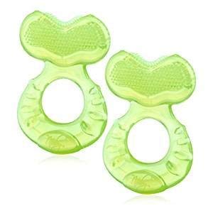 Nuby Silicone Teethe-Eez Teether Ncludes Hygienic Case (Green (Pack Of 2))