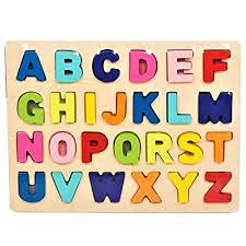 YAAH CREATION 3D Wooden Alphabet Puzzles Toys for Children, Montessori Digital Board Educational Learning Letters Puzzle (one Wo