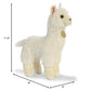 Aurora Realistic Miyoni Alpaca Stuffed Animal - Lifelike Detail - Cherished Companionship - White 11 Inches