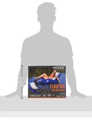 Intex Inflatable Lounge Pool Recliner Lounger Chair with Cup Holders - Heavy-Duty Float Raft for mature-themeds  220 Lb Capacity Large Floating Tanning Chair