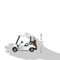 KinsFun Die Cast Metal Golf Cart Toy Car - White, 4½" Pullback Action, Durable Plastic