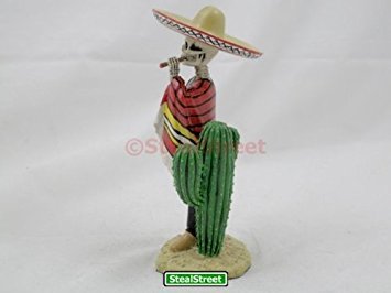 Dod Bandito Mexican Bandit With Cigar Skeleton Outlaw Sculpture