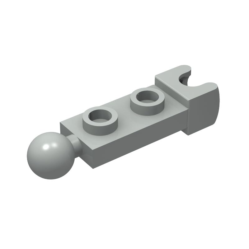 Classic Light Gray Plate Bulk, Plate Special 1 X 2 With 5.9Mm End Cup And Towball 200 Piece, Compatible With Lego Parts And Piec