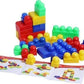 Japsi Building Blocks Set, Educational Game For 2 Years And Above, Large Colorful Blocks With Activity Cards, Multicolor |