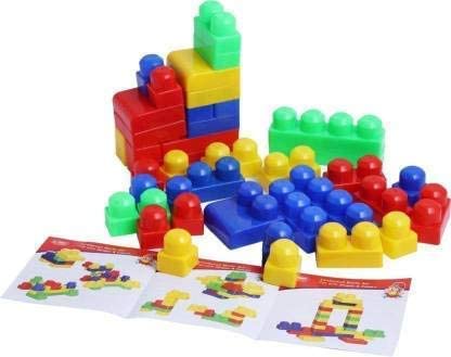 Japsi Building Blocks Set, Educational Game For 2 Years And Above, Large Colorful Blocks With Activity Cards, Multicolor |