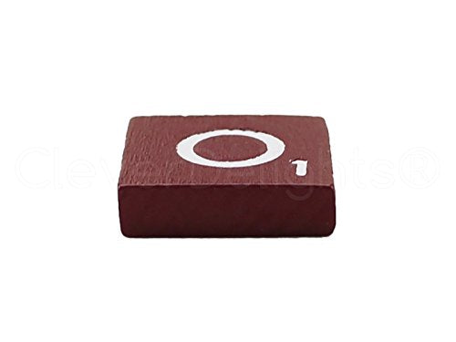 Cleverdelights 100 Wood Letter Tiles - Maroon Color - Complete Set - Game Replacement Pieces