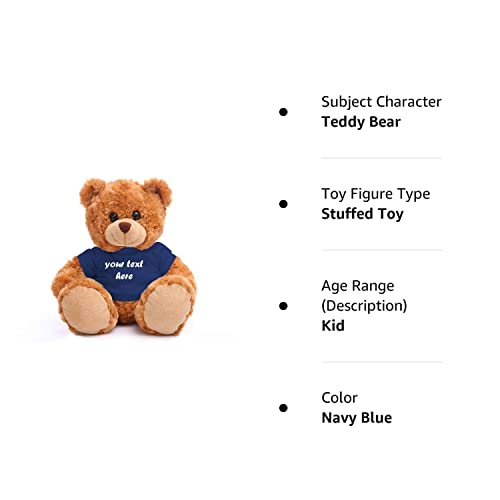 Plushland 11' Teddy Bear - Personalized Stuffed Animal Gift For Mother'S Day, Valentine'S, Graduation, Birthday (Mocha Bear, Navy Blue)