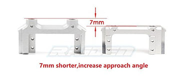 Aluminum Alloy Combat Style Servo Relocation Bumper Mount for Axial SCX10 II 90046 90047 1pc (Silver)