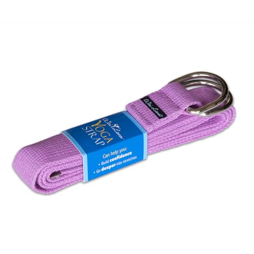 10ft Lilac YOGA STRAPS100% cotton with sturdy metal D-ring