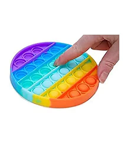 Rpc99 Soft Bubble Fidget Toy For Kids, Pop It Silicone Fidget Toy For Kids (3+ Yr) (Shapes) (Rainbow)