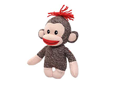 Plushland Curioso Brown Sock Monkey - Hand Knitted 6-Inch Stuffed Animal Toy for Kids, Babies, and Teens - Perfect Gift Puppet