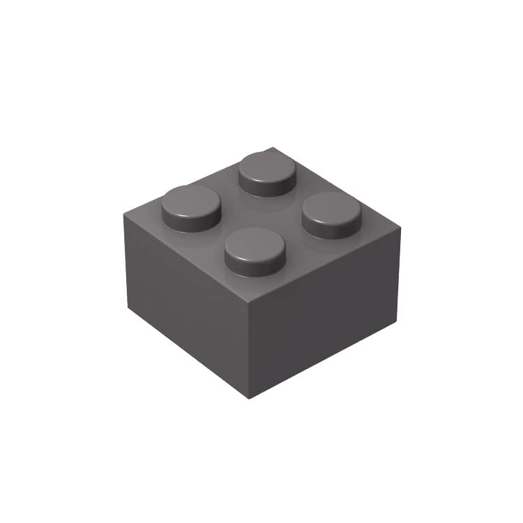 Classic Brick Block Bulk, Dark Gray Bricks 2X2, Building Bricks Flat 100 Piece, Compatible With Lego Parts And Pieces: 2X2 Dark 