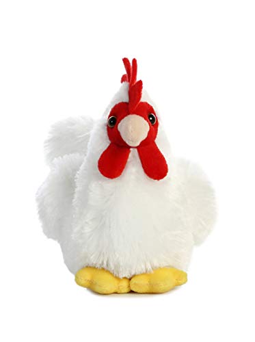 Aurora® Adorable Mini Flopsie™ Chicken Stuffed Animal - Playful Ease - Timeless Companions - White 8 Inches