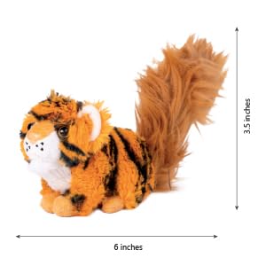 Randimals Randimini Collection Squiger - Squirrel and Tiger Floppy Plush Bean Filled Toy 6.5   Soft & Huggable  enhanced Quality Hybrid Animal Friend Encourages Adventure & Imagination