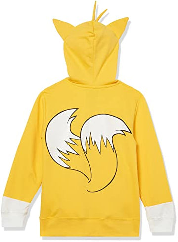 Sega Sonic The Hedgehog Tails Costume Zip Up Fleece Hoodie-Boys 4-20, Gold, 8