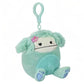 Squishmallow Official Kellytoy 3.5 Inch Clip On Bag Keychain Backpack Clips Squishy Soft Plush Toy Animal (Joelle Bigfoot With F