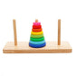 Pioneering Wooden Tower of Hanoi Toy - 8 Rings, Solid Wood, Berry Color