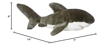 Aurora® Adorable Flopsie™ Tiburon Stuffed Animal - Playful Ease - Timeless Companions - Gray 12 Inches