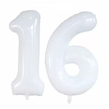 Goer Number 16 Balloons For 16Th Birthday Sweet 16 Party Decorations,42 Inch Jumbo Foil Helium 61 Balloons For 61St Birthday Party Decoration (White)