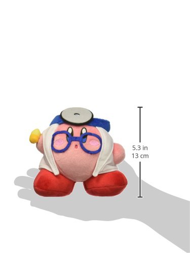Little Buddy 1680 Kirby Adventure Doctor Plush Toy, 5" Multi-Colored, Pink, Soft Plush Material