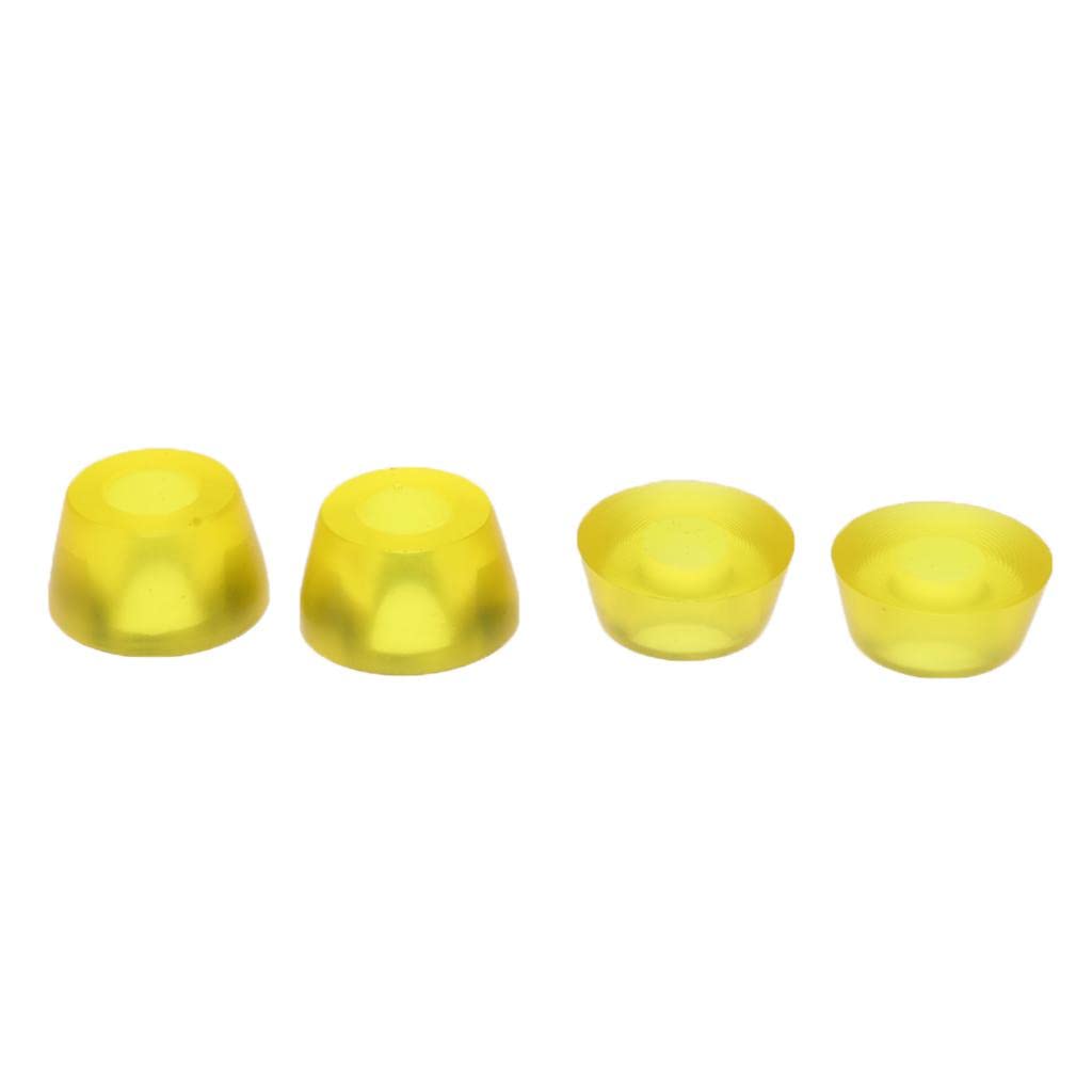 LICHTS 2 Longboard Skateboard Truck Kit Bushings 90A for 2Trucks Transparent Yellow