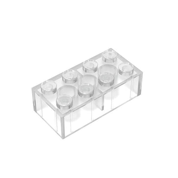 Classic Bulk Brick Block 2X4, 100 Piece Building Brick Full Transparency, Compatible With Lego Parts And Pieces 3001, Creative Play Set - Compatible With Major Brands(Colour:Full Transparency)